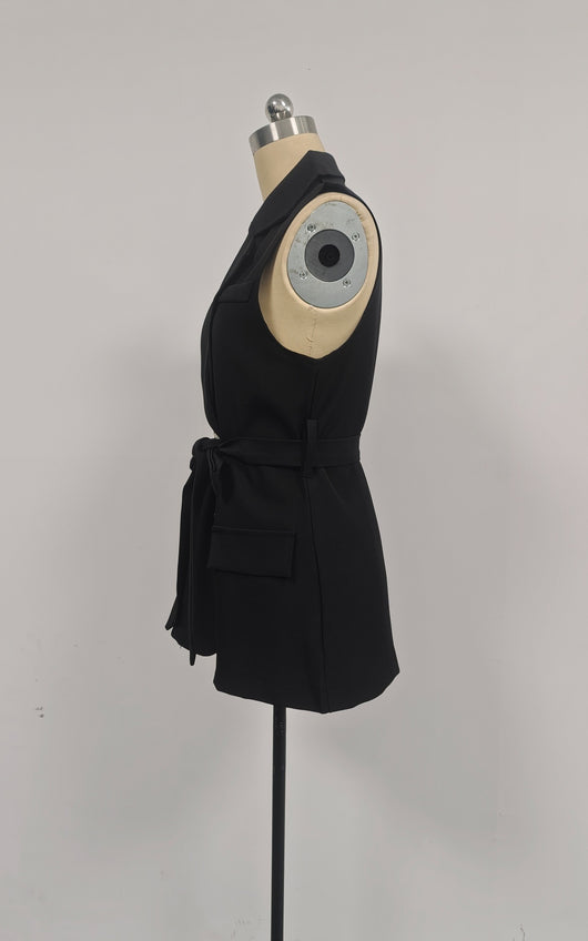 Chaleco Blazer Suelto Liso con Lazos Ajustables para Mujer - Image 23