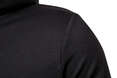 Sudadera Hoodie Slim Fit Irregular de Largo Medio en Colores Sólidos para Hombre - Image 10