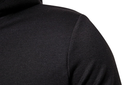 Sudadera Hoodie Slim Fit Irregular de Largo Medio en Colores Sólidos para Hombre - Image 10