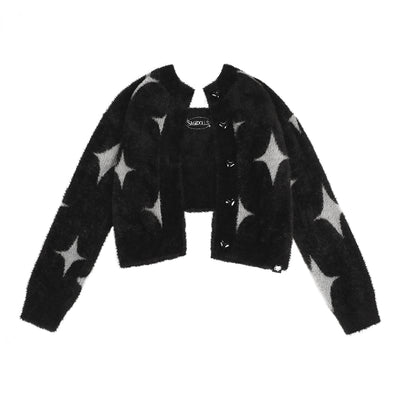 Chaqueta Sling de Terciopelo Mink Plata y Negro con Estrella - Image 2