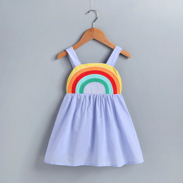 Vestido Princesa Niña con Estampado Arcoíris
