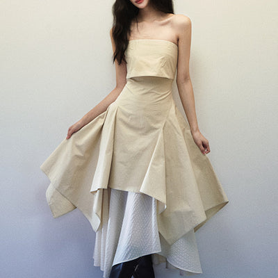 Vestido Tubo Plegable de Doble Capa - Image 14