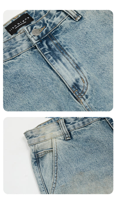 Jeans Rectos Vintage Desteñidos Estilo Americano - Image 14