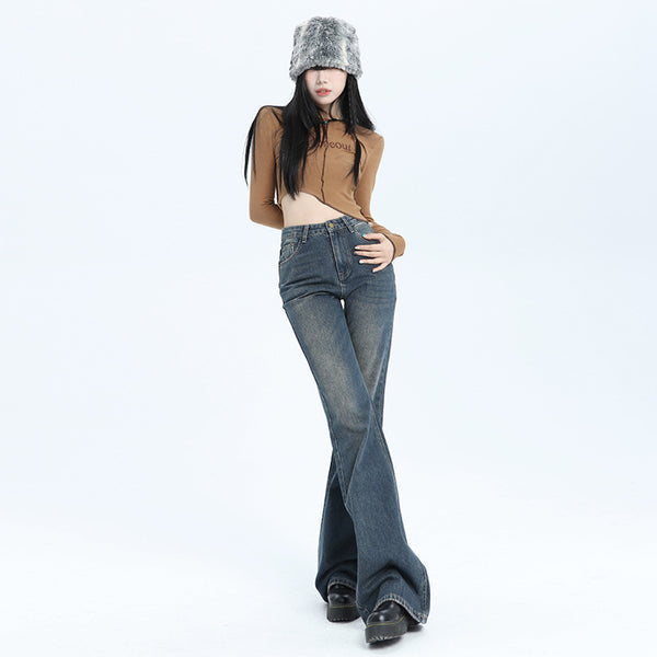 Jeans Skinny Retro Vintage Lavados para Mujer