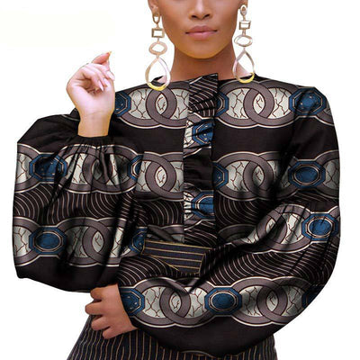 Blusa de Algodón con Mangas Abullonadas y Acabado Encerado - Image 6