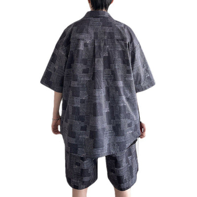 Conjunto Retro Hong Kong Estilo Vintage - Camisa Five-Point Trendy Dos Piezas - Image 9