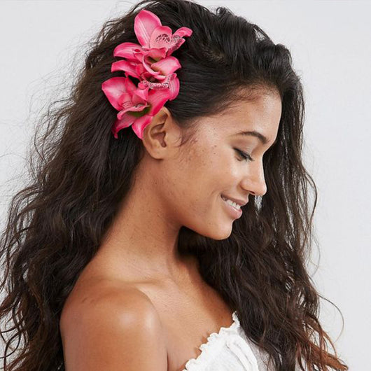 Pares de Horquillas con Flores Artificiales - Estilo Bohemio y Lateral