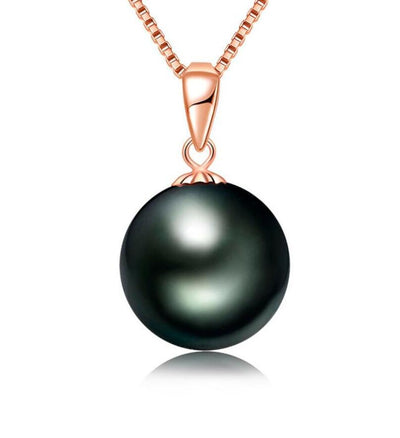 Collar de Perlas Negras Tahitianas 9-10mm Estilo Europeo Americano - Image 3