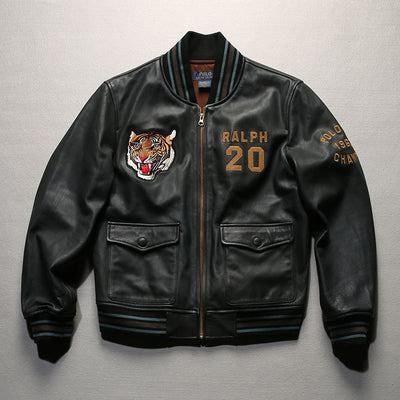 Chaqueta de Cuero para Hombre con Cuello Mao - Estilo Casual Deportivo - Image 6