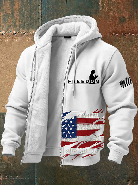 Chaqueta Hoodie con Cierre Vintage Estampado 3D para Hombre - Image 9