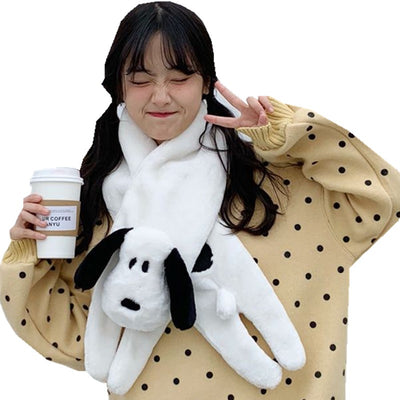 Bufanda Retro Japonesa con Perro Cartoon 3D - Diseño Histórico Niña - Image 6