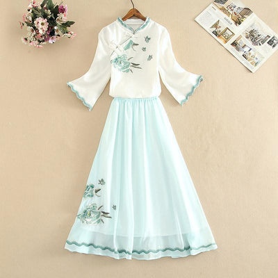 Traje Hanfu Modificado de Dos Piezas Estilo Hada para Mujer - Image 15