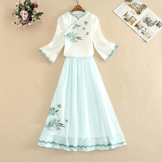 Traje Hanfu Modificado de Dos Piezas Estilo Hada para Mujer - Image 15