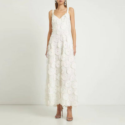 Vestido Metalizado Espalda Descubierta con Tirantes Finos