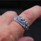 Trendy Sterling Plateado Ring Crater Ring Male As shown adjustable