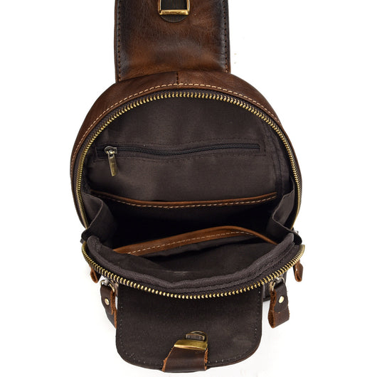 Bolsa Bandolera de Cuero para Hombre - Mochila Pecho Casual - Image 11