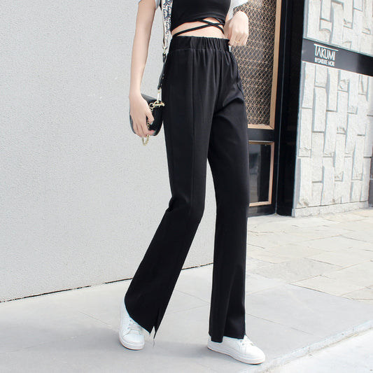 Pantalón Cintura Alta con Letras Estampadas y Aberturas - Image 2
