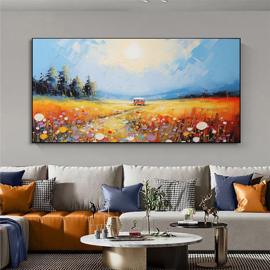 Cuadro Óleo Pintado a Mano - Paisaje Natural Grande para Sala de Estar - Image 3