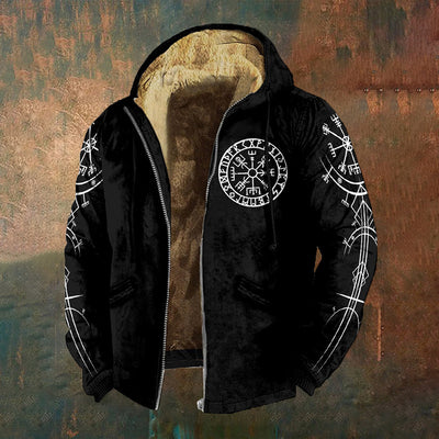Chaqueta Hoodie con Cierre Vintage Estampado 3D para Hombre - Image 4