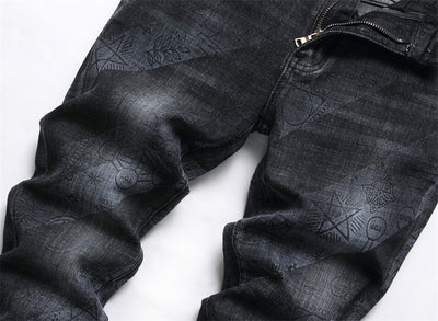Pantalones Vaqueros Skinny Estampados para Hombre Cintura Media - Image 13