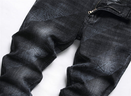 Pantalones Vaqueros Skinny Estampados para Hombre Cintura Media - Image 13