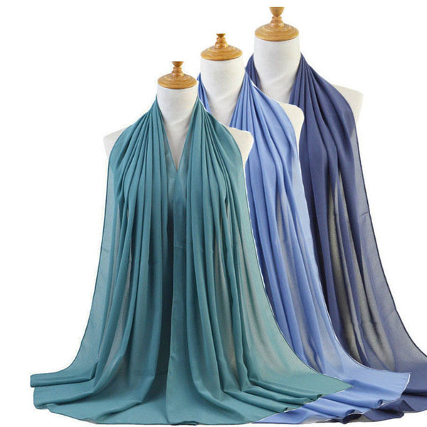 Pañuelo Rectangular de Chiffón Perla para Mujer - Colores Sólidos