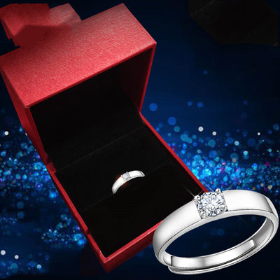 Anillo de Diamante de Quilate en Oro Blanco para Parejas en Plata Esterlina - Image 15