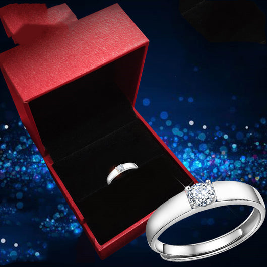 Anillo de Diamante de Quilate en Oro Blanco para Parejas en Plata Esterlina - Image 15