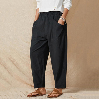 Pantalones Harem Sueltos Urbanos Cintura Elástica para Mujer
