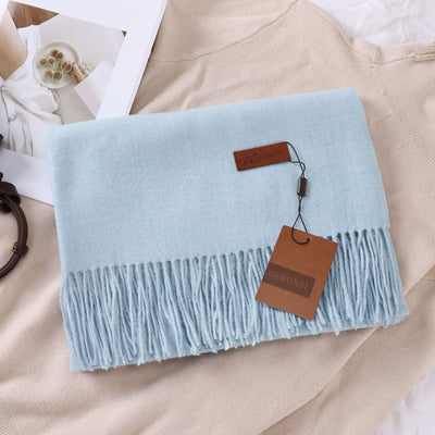 Bufanda de Imitación Cachemira en Colores Sólidos para Mujer - Image 15