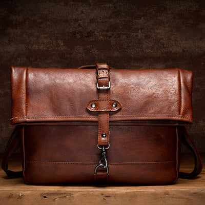 Bolso de Hombro Vintage en Cuero Curtido Vegetal Pulido - Image 7