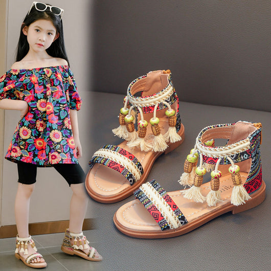 Sandalias Romanas Infantiles Étnicas Retro para Verano - Image 7