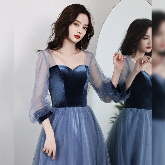 Vestido Largo de Terciopelo para Fiestas de Cumpleaños - Image 2