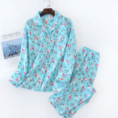 Pijama Estilo Pastoral Japonés para Mujer - Algodón Gasa Manga Larga - Image 15