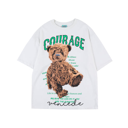 Playera Vintage con Estampado de Abecedario y Osito para Mujer - Image 11