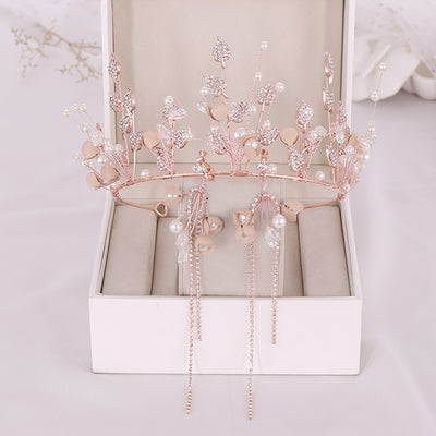 Aretes de Corona Lujo con Perlas y Diamantes - Image 10