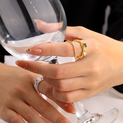 Anillo Cadena Plata Esterlina Minimalista Lujo Frío - Image 10
