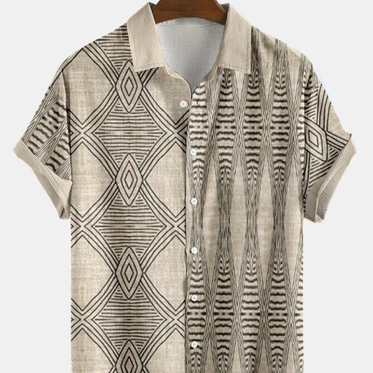 Camisa Hawaiana Hombre Colores Claros Manga Corta 3D