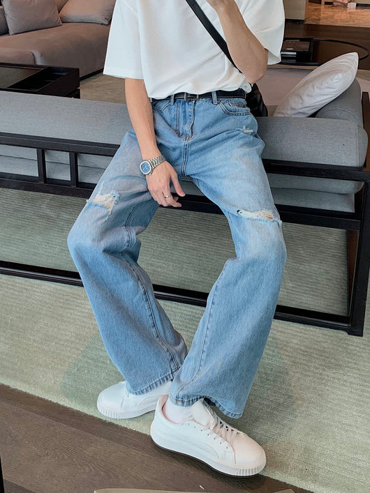 Jeans Rotos Holgados para Hombre - Diseño Desgarrado a la Rodilla - Image 13