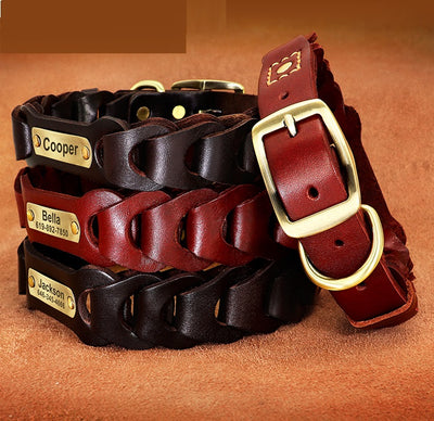 Collar de Cuero Trenzado para Perros Medianos y Grandes - Image 8