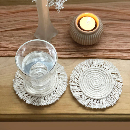 Posavasos Tejidos Nórdicos Redondos Antideslizantes para Mesa - Image 2