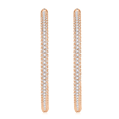 Aretes Lustrous: Conjunto de Plata S925 y Moissanita con Baño de Platino - Image 9
