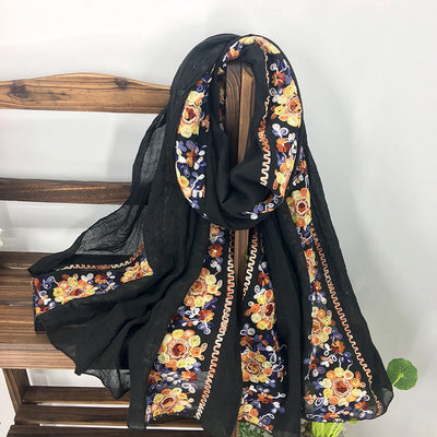 Pañuelo Bordado de Algodón y Lino - Image 4
