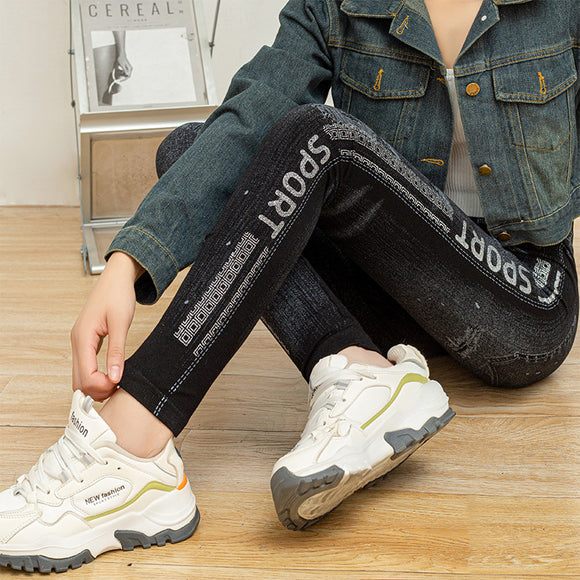 Pantalones Skinny Reductores en Denim Sintético para Mujer