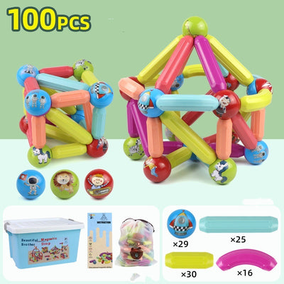 Juego de Construcción Magnética Grande para Aprendizaje Temprano - Bloques Variados DIY - Image 9