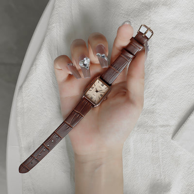 Reloj Elegante Retro para Mujer con Correa Impermeable y Esfera Cuadrada - Image 8