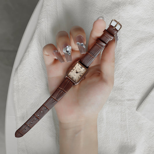 Reloj Elegante Retro para Mujer con Correa Impermeable y Esfera Cuadrada - Image 8