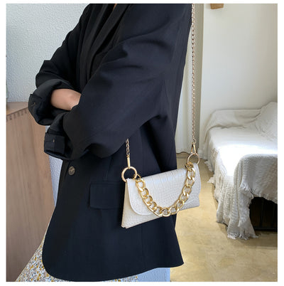 Bolso Mensajero Retro Estampado en Piedra con Cadena para Mujer - Image 15