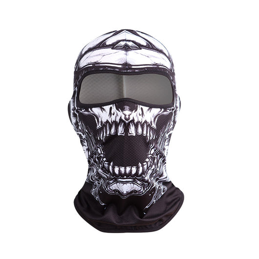 Blue and black full-face balaclava with a roaring gorilla graphic, designed for windproof and dust protection. - Image 3