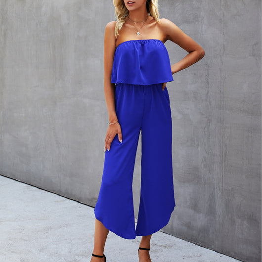 Jumpsuit Elegante Hombros Descubiertos y Pantalón Recto - Image 8